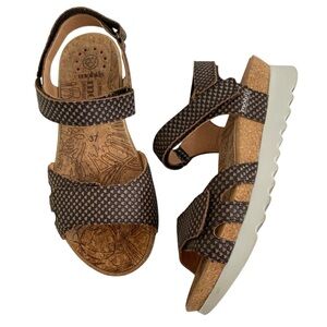 Mobils Mephisto Leather Ergonomic 37 Sandals Brown Comfort Granola Girl Gorpcore